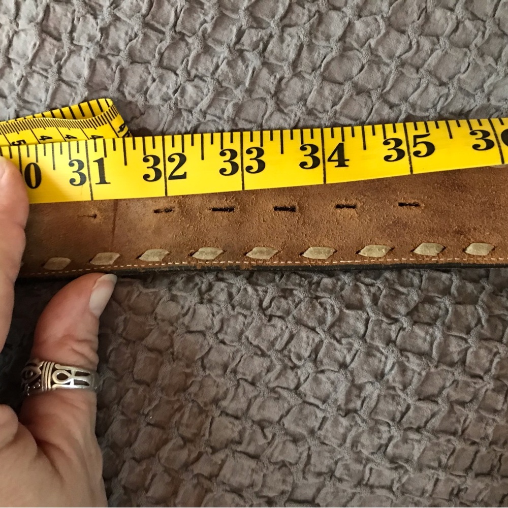 Vintage custom leather and velvet belt by Tony Lama. Size 32 - Picture 7 of 10